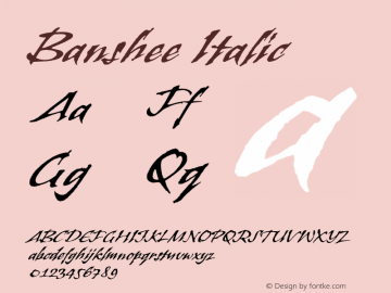 Banshee Italic OTF 1.0;PS 001.000;Core 1.0.22 Font Sample