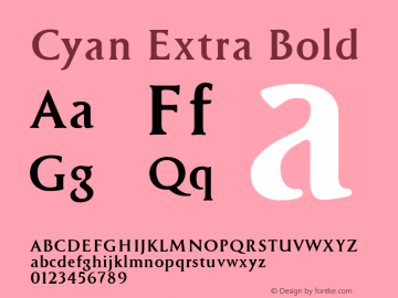 Cyan Extra Bold Version 1.00 2006 Font Sample