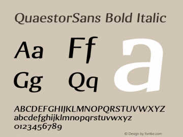 QuaestorSans Bold Italic 001.000图片样张