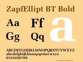 ZapfEllipt BT Bold mfgpctt-v4.4 Dec 14 1998 Font Sample