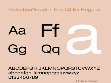 HelveticaNeueLT Pro 53 Ex Regular Version 1.000;PS 001.000;Core 1.0.38 Font Sample