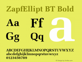 ZapfEllipt BT Bold Version 1.01 emb4-OT Font Sample