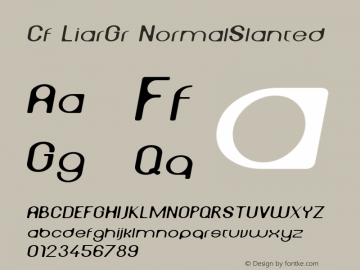 Cf LiarGr NormalSlanted Macromedia Fontographer 4.1.5 22‐04‐99图片样张