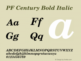 PF Century Bold Italic OTF 1.000;PS 001.001;Core 1.0.34 Font Sample