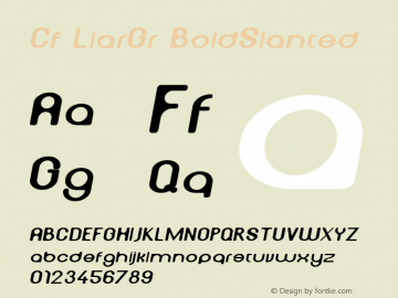 Cf LiarGr BoldSlanted Macromedia Fontographer 4.1.5 22‐04‐99图片样张