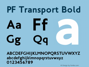 PF Transport Bold Version 1.000;PS 001.001;hotconv 1.0.38图片样张