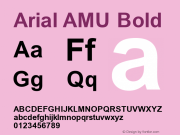 Arial AMU Bold Version 2.000 Font Sample