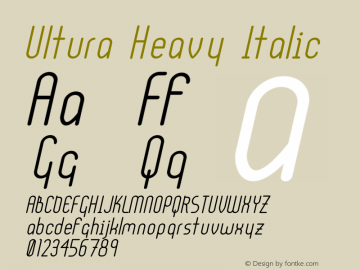 Ultura Heavy Italic 001.000 Font Sample