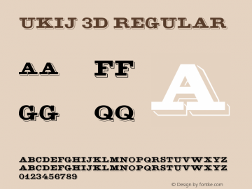 UKIJ 3D Regular Version 2.00 February 6, 2004 Font Sample