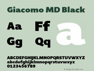 Giacomo MD Black OTF 1.100;PS 001.001;Core 1.0.29 Font Sample