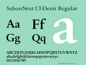 SabonNext LT-Demi Regular LT 1.0 2002; Gnu 2006图片样张