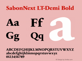 SabonNext LT-Demi Bold LT 1.0 2002; Gnu 2006 Font Sample