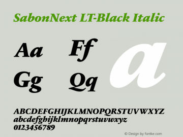 SabonNext LT-Black Italic LT 1.0 2002; Gnu 2006图片样张