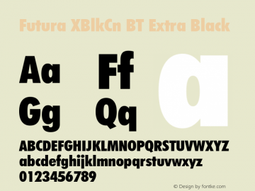 Futura XBlkCn BT Extra Black mfgpctt-v1.52 Wednesday, January 13, 1993 4:14:20 pm (EST)图片样张