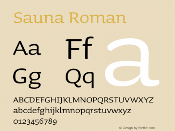 Sauna Roman 001.001 Font Sample