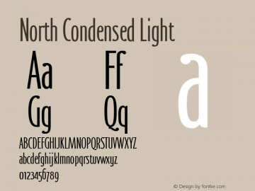 North Condensed Light Version 1.000 2006 initial release图片样张