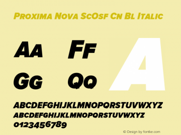 Proxima Nova ScOsf Cn Bl Italic Version 1.001 2005 Font Sample