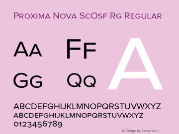 Proxima Nova ScOsf Rg Regular Version 1.001 2005 Font Sample