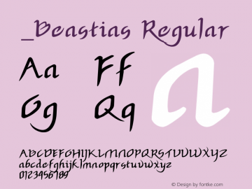 _Beastias Regular Version 1.0 Extracted by ASV http://www.buraks.com/asv Font Sample