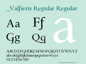 _Valfieris Regular Regular Version 1.0 Extracted by ASV http://www.buraks.com/asv Font Sample