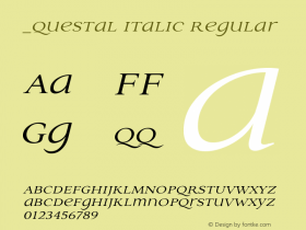 _Questal Italic Regular Version 1.0 Extracted by ASV http://www.buraks.com/asv Font Sample