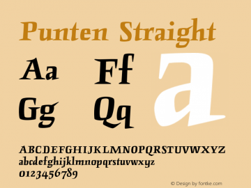 Punten Straight Version 1.002 Font Sample