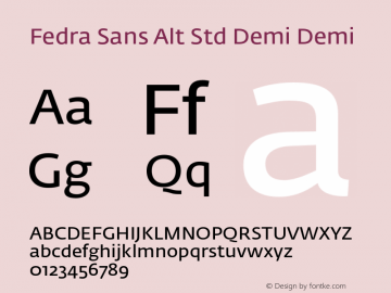 Fedra Sans Alt Std Demi Demi Version 3.3; 2006图片样张