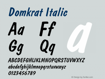 Domkrat Italic 001.001 Font Sample