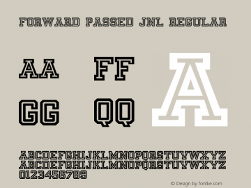 Forward Passed JNL Regular Version 001.000a Font Sample
