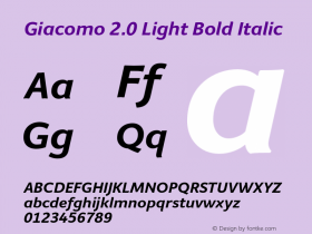 Giacomo 2.0 Light Bold Italic Version 2.001图片样张