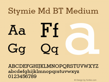 Stymie Md BT Medium mfgpctt-v4.4 Dec 29 1998 Font Sample