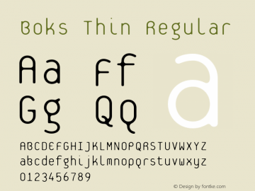 Boks Thin Regular 001.000 Font Sample