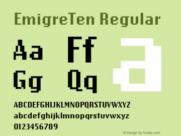 EmigreTen Regular 001.001 Font Sample