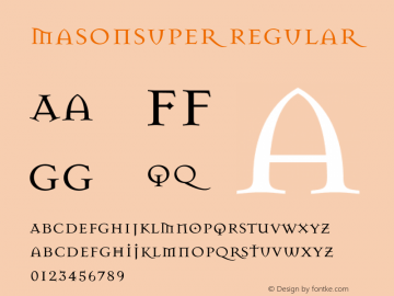 MasonSuper Regular 001.000 Font Sample