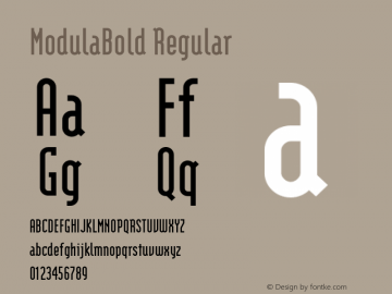 ModulaBold Regular 001.001 Font Sample