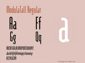 ModulaTall Regular 001.000 Font Sample