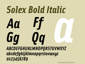 Solex Bold Italic 001.000 Font Sample