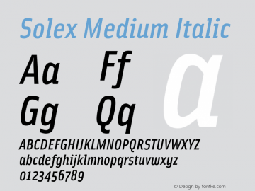 Solex Medium Italic 001.000图片样张