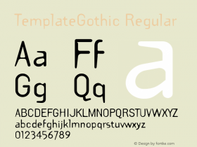 TemplateGothic Regular 001.000 Font Sample