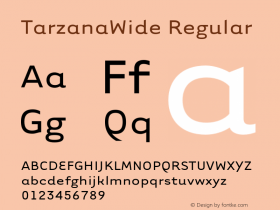 TarzanaWide Regular 001.000 Font Sample