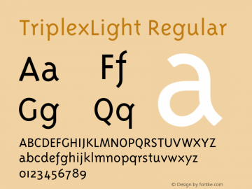 TriplexLight Regular 001.001 Font Sample