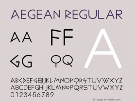 Aegean Regular Version 1.01 Font Sample