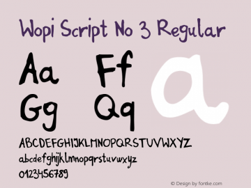Wopi Script No 3 Regular Version 001.000图片样张
