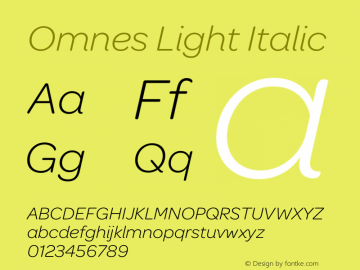 Omnes Light Italic 001.000 Font Sample