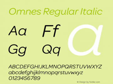 Omnes Regular Italic 001.000图片样张