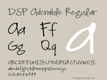DSP Adorable Regular 1/20/07 Font Sample