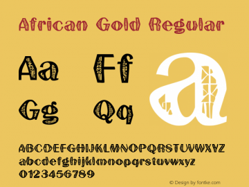 African Gold Regular Version 1.1 Font Sample