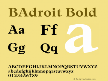 BAdroit Bold Version 4.0图片样张