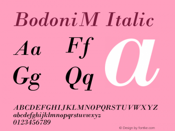 BodoniM Italic Version 4.0图片样张