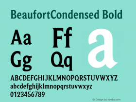 BeaufortCondensed Bold Version 001.000图片样张